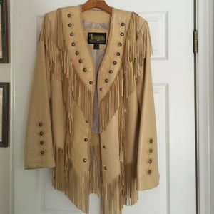 Gorgeous leather w/fringe jacket