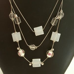 Silver, multi tiered necklace