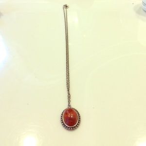 Silver Silpada necklace with red stone