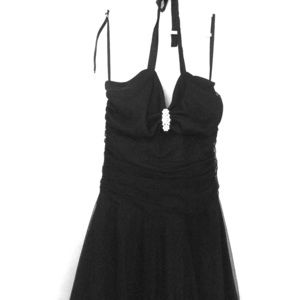 (SOLD) Black tulle halter dress