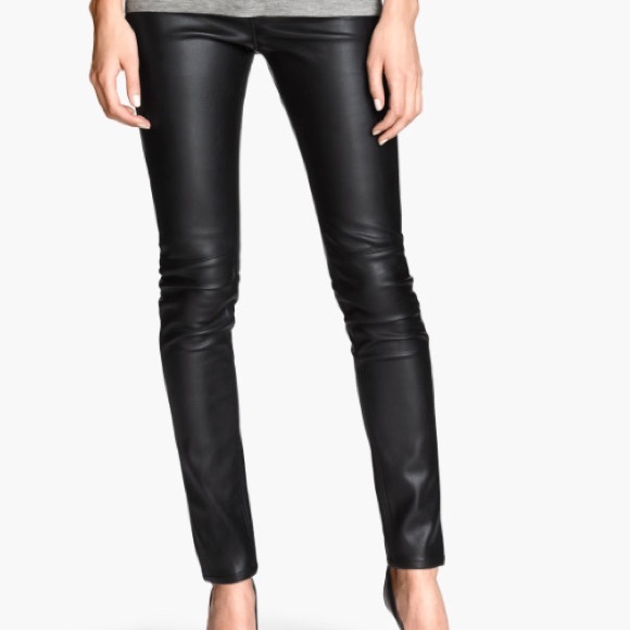 Faux leather slim fit pants