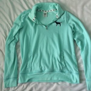 PINK 1/4 Zip- Turquoise - XS
