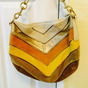 Coach suede and leather hobo purse