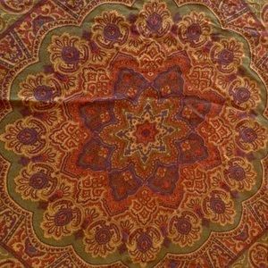 Silk scarf autumn colors square shape large