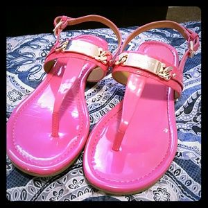 Pink coach sandals