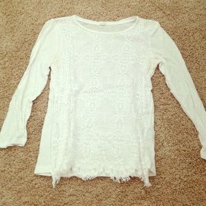 White crochet jcrew shirt