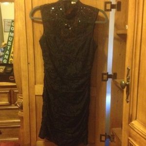 Black lace high collar dress :)