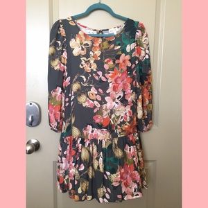 Anthropologie flowered peplum dress