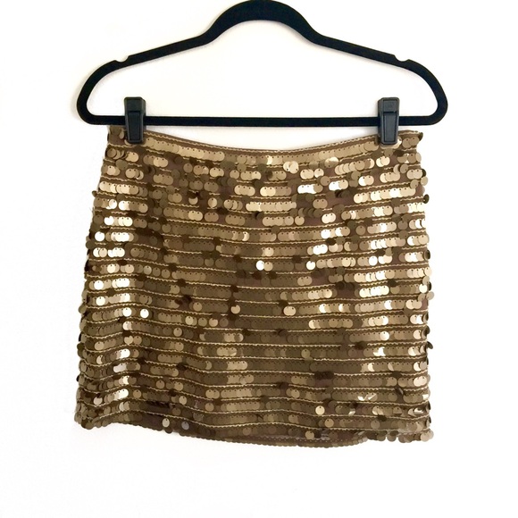 BCBG MaxAzria Bronze Sequin Skirt - Size M