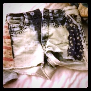 American flag high waisted shorts