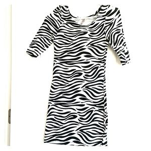 Wetseal Zebra Print Bodycon Dress S