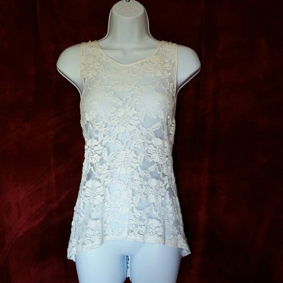 Ambiance Tops - Hi-Lo Lace Tank