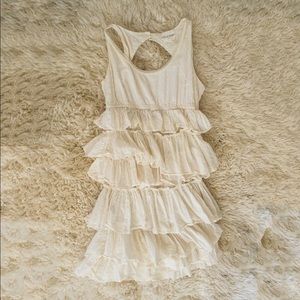 Urban Outfitters Cream Ruffle Dress Size S
