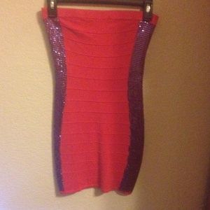 Tight pink sequin dress!