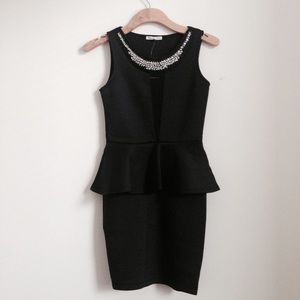 NEW Black Jeweled Fitted Dress