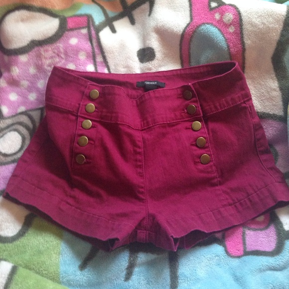 Burgundy shorts