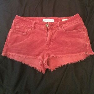 Maroon cord shorts !