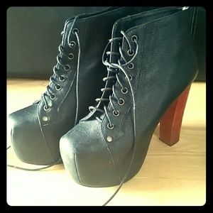 Jeffrey Campbell black leather Lita's