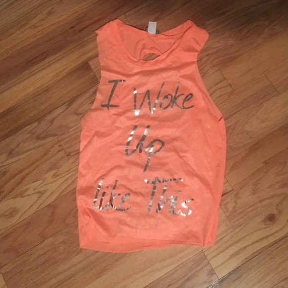 Orange cut up tank top