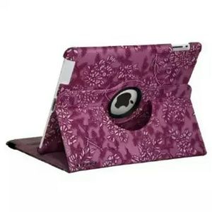iPad 2-3-4 Purple Luxury Floral Case/Stand