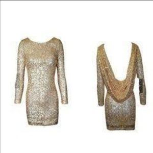 Gold Sequin Mini Dress Gold Sequin Mini Dress