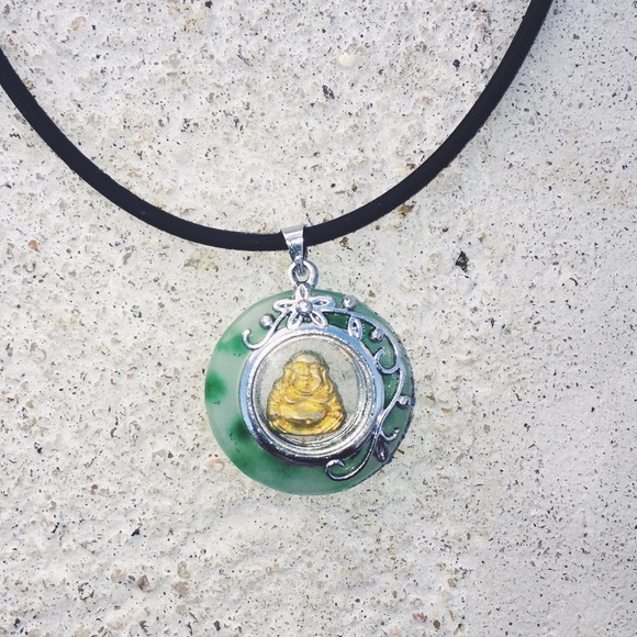 Gold Spinning Buddha Charm Necklace