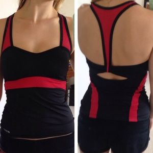 Bebe sport black/red workout top