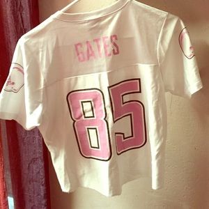 Pink/white Chargers jersey