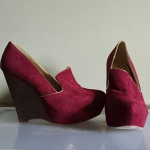 Maroon Platform Heels