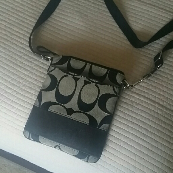 Coach black canvas crossbody (authentic)