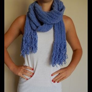 Long Fuzzy Blue Scarf