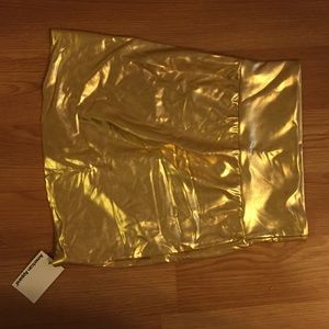 American Apparel Metallic Gold Mini Skirt S NWT