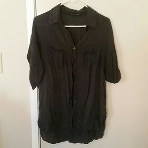 Brandy melville button down dark grey shirt