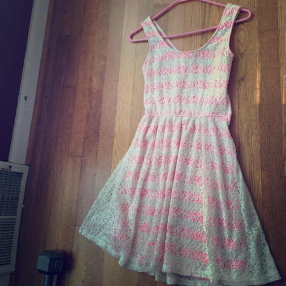 Pink and white dress