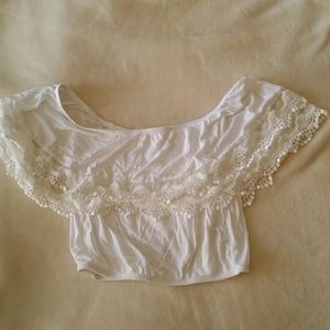 LF white crop top