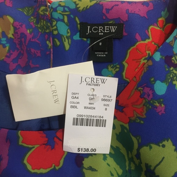 J. Crew printed draped shift dress floral factory - Picture 2 of 4
