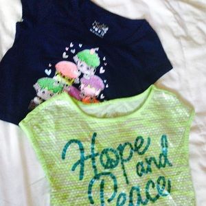 2 cute justice girls shirts/tops size 10