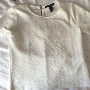 Textured cream cropped top