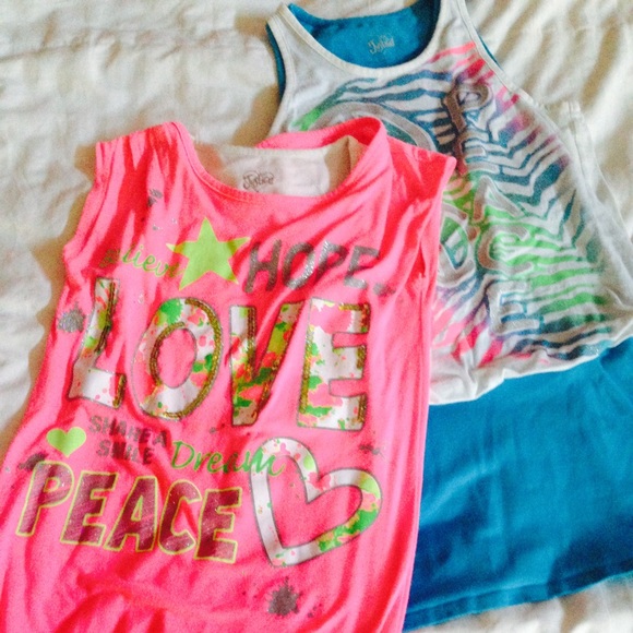 2 adorable girls justice 10/12 long shirts/tops