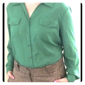Green Button-Up Blouse