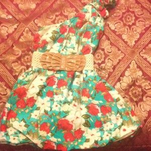 Tropical one shoulder dress!!