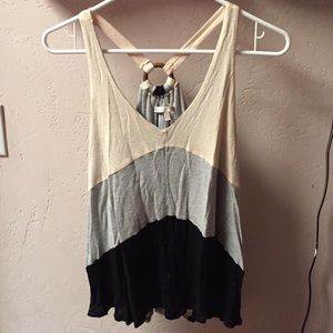 Open back w/ wood ring tank top