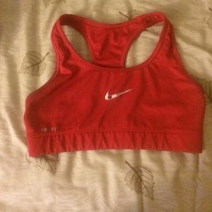 Red dri fit sports bra