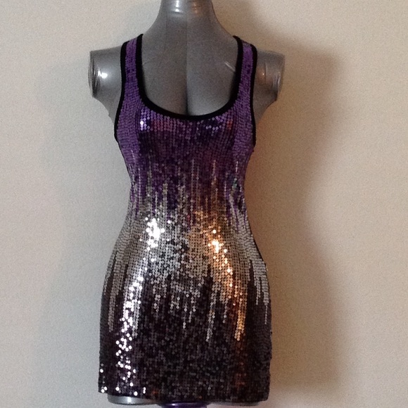 2b Bebe Tops - 2b Bebe Sequin Racerback Tank Sz Medium