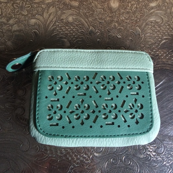 Teal change purse