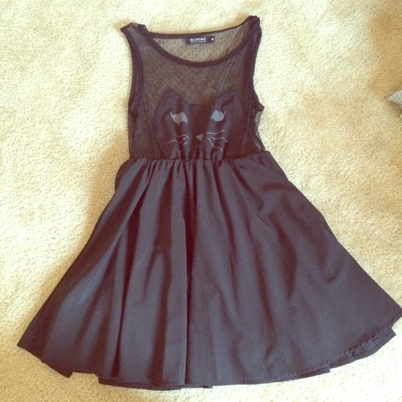 Black cat dress