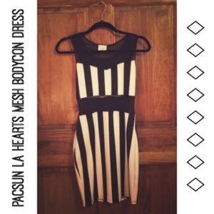 LA hearts black and white pacsun striped dress