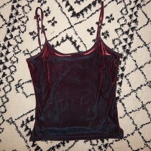 Maroon Velvet Tank Top