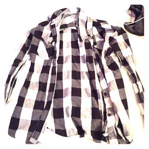 Delia's Black and White Plaid Shirt