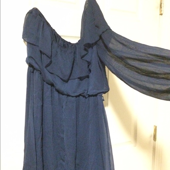 Blue One Sleeve Dress